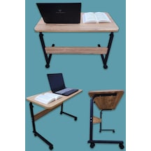 Laptop Sehpası Çalışma Masası Yükseklik Ayarlı Tekerlekli 60-40