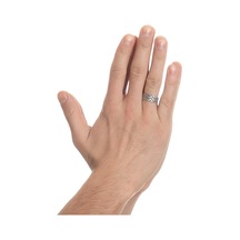 Labalaba Erkek Antik Gümüş Kaplama Ayarlanabilir Baklava Desenli Yüzük Gümüş