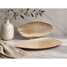 2'li Sahara Tone Dikdörtgen Tabak 31 Cm Yemek/kahvaltı/et/balık/salata/meze Çok Amaçlı Oval Tabak Çok renkli