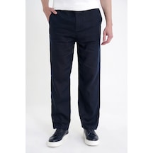 Oversize Kalıp Yan Cep Beli Lastikli Lacivert Keten Pantolon P 1216 Oversize Kalıp Yan Cep Beli Lastikli Lacivert Keten Pantolon P 1216
