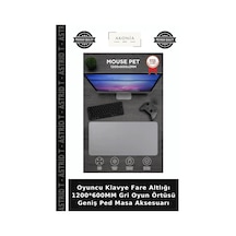 Oyuncu Klavye Fare Altlığı 1200 600mm Gri Oyun Örtüsü Geniş Ped Masa Aksesuarı