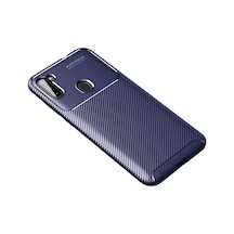 Newface Samsung Galaxy A11 Kılıf Auto Focus Karbon Kapak - Lacivert