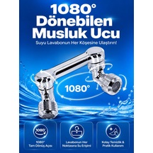 Döndürülebilir Musluk Mutfak Banyo Musluk Ucu Başlığı 4 Filtreli - Lisinya Çok Renkli