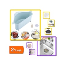 Vakumlu Kenar Köşe Süzgeci + Yuvarlak Lavabo Süzgeci - Küvet Süzgeci - 2li Set V8p2t9 Plastik Diğer
