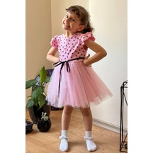 Yazlık Elbise Kısa Kollu Tüllü Tütü Astarlı Kız Çocuk Elbise Bebek Giyim Kız Bebek Elbise Elbklp 001
