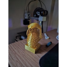 Ev İçin 15 Cm Kartal Figürü Şık Tasarım Dekoratif Pla Heykel Ürün Gold Renk