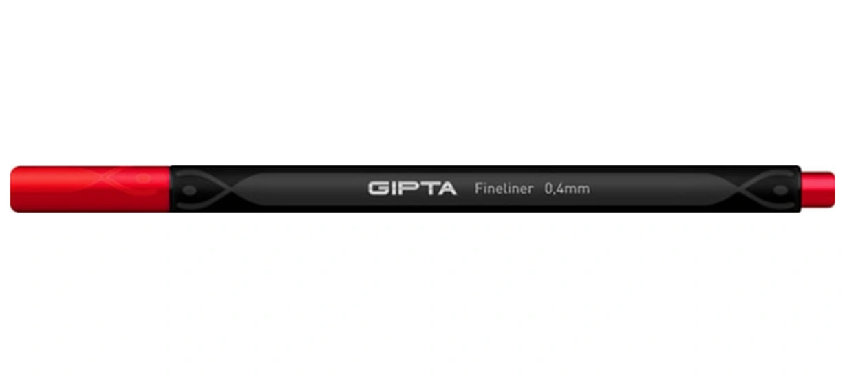 Fineliner Kalem 0,4 Mm Karton Kutu Üçgen Kırmızı