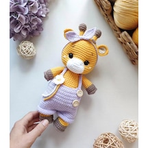 Amigurumi Sevimli Zürafa El Yapımı Oyuncak- Lila