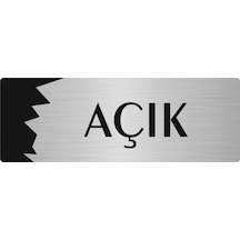 Metal Departman Kapı İsimliği, Yönlendirme Levhası Açık 7x20 Cm Gümüş Renk