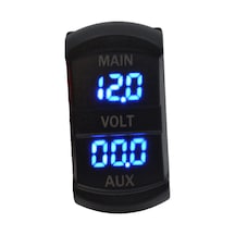 12v 24v Dc Voltmetre Çift Ekran Akü+cihaz Aux Dikdörtgen
