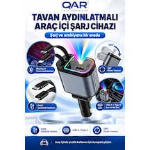 4 Ü 1 Arada Araç Şarj Aleti Type-c Ve Lightning Kablolu Hızlı Şarj Çakmaklık Adaptörü