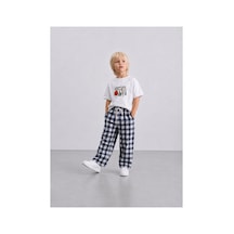 Minimorakids Erkek Çocuk % 100 Pamuk Keten Karışımlı Pantolon + T-shirt Takım Lacivert