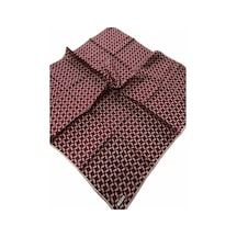 Armine Sura Saf İpek Eşarp 9636 86 Koyu Gül Kurusu Geometrik Desen 29022032