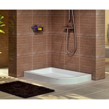 Shower 80X130 Oval Asimetrik Monoblok Duş Teknesi