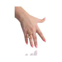 Labalaba Kadın Mat Altın Kaplama Tel Sarma Spiral Tasarım Yüzük Altın