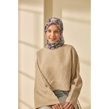 Silk Home Mine Desen Soft Pamuk Eşarp Patlıcan Moru