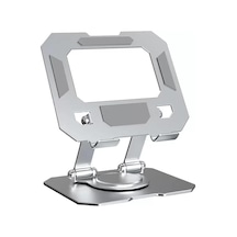 Tablet Standı 360 Derece Dönebilen Tablet Stand Katlanabilir Metal Tablet Tutucu Standı Tablet Ve Telefon Tutucu Stant Tablet Tutucu Metal Metalik Gri Abanoz