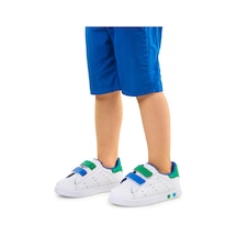 Kiko Kids Royzo Cırtlı Işıklı Erkek Bebek Spor Ayakkabı Beyaz - Mavi - Yeşil