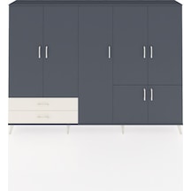 Arges Dolap 12 Raflı 2 Çekmeceli 7 Kapaklı 220x30x163 Antrasit-antrasit/aytaşı Antrasıt/aytası - Antrasıt