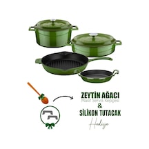 Lava Döküm Çeyiz Seti - Mutfakta Uzun Yıllar Güvenle Kullanım Yeşil