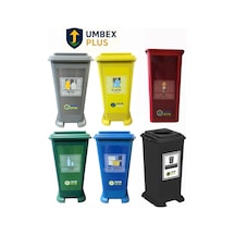 Umbex 70 Litre Plastik Lüx Geri Dönüşüm Kutusu Geri Dönüşüm Kovası / Sıfır Atık Kutusu A Kalite Çok Renkli