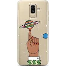 Samsung Uyumlu J8 Jüpiter Tasarımlı Süper Şeffaf Telefon Kılıfı Çok Renkli