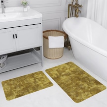 Rovigo Home Baskılı Kaymaz Taban 2 Li Banyo Paspas Takım Rvg5193-100X60-60X50 Yeşil