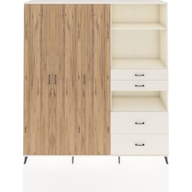 Hyperion Dolap 12 Raflı 4 Çekmeceli Tek Askılı 220x44x243 Aytaşı-çam/aytaşı Atlas Çam/aytası