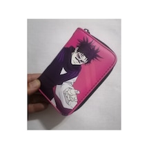 Owlbag Company Owl Bag Jujutsu Kaisen - Choso Pembe Fon Desenli Tasarım Suni Deri Cüzdan Çok Renkli