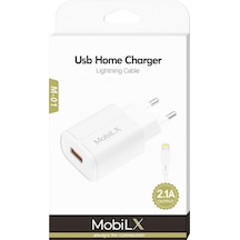 Mobilx M-01 Apple Uyumlu iPhone 11 14 Pro Max 2.1a Usb Şarj Adaptörü + Lightning Kablo