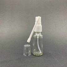 10ml Şeffaf Cam Şişe, Ağız Spreyli Şişe, 24 Adet, Oral Sprey, Ecza Şişesi, Boş Cam Şişe