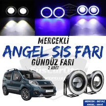 Fiat Fiorino 2008-2023 Uyumlu Üniversal Mercekli Angel Sis Farı Metal Su Geçirmez 76 Mm Mavi H Gündüz Farı Angel Sis Farı 54932924