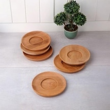 Bambu Yuvarlak Çay Tabağı Bardak Altlığı 6 'lı Set, Dekoratif Bambu Altlık 1