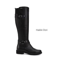 Gönderi(R) Gönderi R Kadın Siyah Fermuarlı Kauçuk Taban Hakiki Deri Çizme Dkzc61363564 Siyah