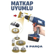 Zenvac Matkap Uyumlu Saçaklı Pimli Tel Fıça Fırça Seti 1/4 İnç 721170 Zenvac29