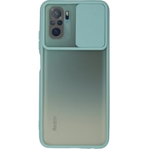 Uryport Xiaomi Redmi Note 10 Kılıf Palm Buzlu Kamera Sürgülü Silikon - Turkuaz