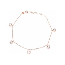 925 Ayar Gümüş Tektaş Bileklik, Pembe 925 Ayar Gümüş Tektaş Bileklik, Pembe