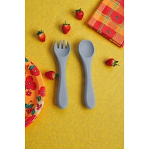 Mavisilikon Bebek Beslenme Seti, Kaşık Ve Çatal, 140mm, 24g Genel