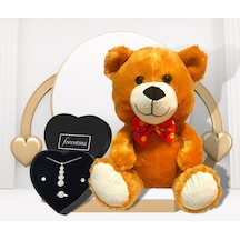 Forentina Kadın Tria Kolye Küpe Yüzük Set - Peluş Ayı Hediye Set Ps2901 Çok Renkli