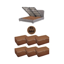 6 Adet Kapitoneli Baza Altı Hurç 60x40x22 Taba Tela 60 X 40 Kahverengi Tr Diğer