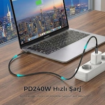 Usb 4.0 40gbps Usb C Veri Kablosu, 240w Usb C Şarj Kablosu, 8k 60hz 4k 240hz 2k 360hz Thunderbolt 4 Görüntü Kablosu, Macbook, Monitör, Docking İstasyonu, İphone İle Uyumlu - 1.8 Metre