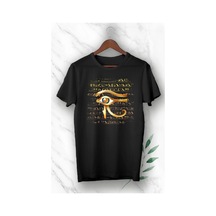 Startmore Antik Mısır Horus'un Gözü Baskılı Beyaz Unisex T-shirt Siyah