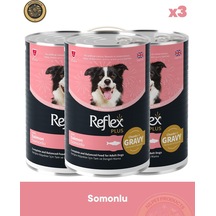 Reflex Plus Sos İçinde Et Parçacıklı Somonlu Yetişkin Köpek Maması 3x400gr