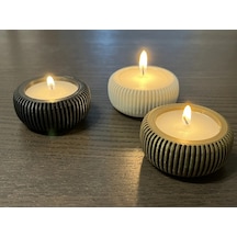 3lü Set Şamdan Mumluk Ufak Boy Masa Üstü Dekorasyon Tl ŞEFFAF