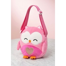 Mollycrush Kız Çocuk Pembe Baykuş Figürlü Peluş Çanta Sevimli Ayarlanabilir Askılı Omuz Ve Çapraz Çanta Pembe