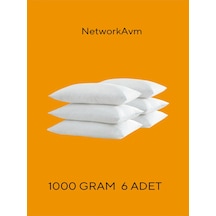 6 Adet Classic Yastık Beyaz 1000 Gram Beyaz