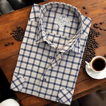 Linen Keten Klasik Kısa Kollu İki Cepli Kapaklı Beyaz Baba Gömleği Regular Kalıp -10265 Beyaz