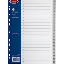 Noki Seperatör 1-20 Rakamlı Plastik A4 59220 Çok Renkli