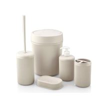Promosyonca Banyo Seti, Çöp Kovası, Sıvı Sabunluk, Diş Fırçalık, Sabunluk Ve Tuvalet Fırçası, 5 Parça Beya Diğer