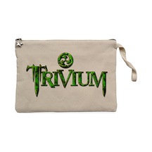 Trivium Logo Krem Clutch Astarlı Cüzdan / El Çantası Krem